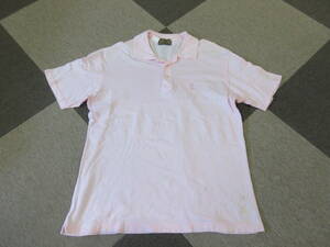 ヴィンテージ FENDI ポロシャツ L~XL ピンク フェンディ 80s90s オールド アーカイブ シャツ 半袖 鹿の子 メンズ ワンポイント