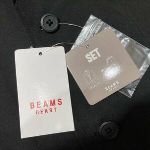 57434 新品▼ ＢＥＡＭＳ 春秋 ビームス ２Ｂジャケット イージーパンツ セットアップ ブラック(XL)の画像3