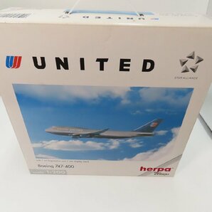 ◇Y390/herpa 1/200 Boeing 747-400 United Airlines /ボーイング/1円～の画像6