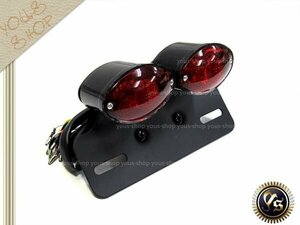 モンキーエイプ ゼファー ウィンカー レッド LED テールランプ キャッツアイ ナンバーステー付 一体型 バイク