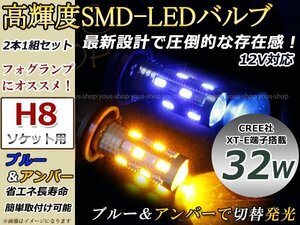 クラウン ハイブリッドGWS204 H20.2~ LEDバルブ ウインカー フォグランプ マルチ ターン デイライト ポジション機能 H8 32W 霧灯