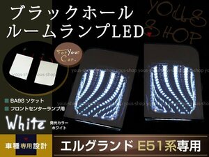 送料無料 LEDルームランプ ブラックホール エルグランド E51 白