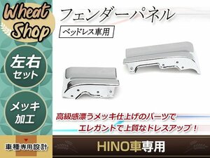 日野 レンジャープロ H14.1月～ エアループレンジャー H23.8～ メッキ フェンダーパネル ベットレス車用 外装 トラック パーツ デコトラ