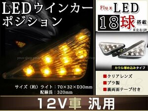 バイク カウル 埋込 三角 LEDウィンカー クリア サイドマーカー モンキー 埋め込み ウインカー