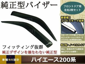 ハイエース200系 スモーク サイド ドア バイザー W固定 止め具付