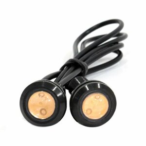 Б スポットライト LED イーグルアイ ピンク 2個セット 12V 高輝度 超小型 デイライト 18mm 防水仕様 常時点灯 ボルト 牛目