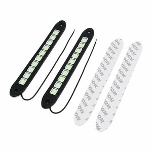 ю 【メール便】 LED デイライト スポットライト COB 防水仕様 薄型タイプ 定電圧回路搭載 バーライト 面発光 12V ブルー 2本セット 10灯