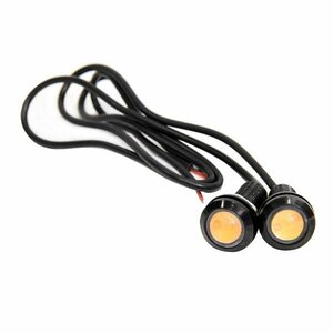 Б スポットライト LED イーグルアイ ピンク 2個セット 12V 高輝度 超小型 デイライト 18mm 防水仕様 フラッシュ ボルト 牛目