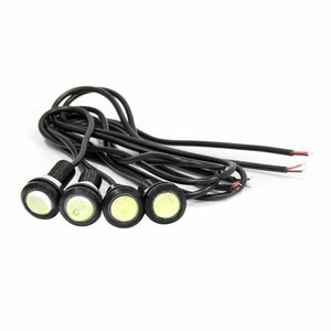 Б スポットライト LED イーグルアイ ホワイト 4個セット 12V 高輝度 超小型 デイライト 18mm 防水仕様 フラッシュ ボルト 牛目