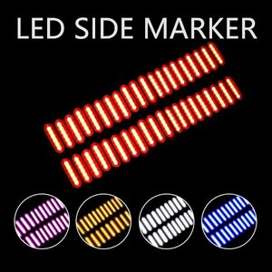 Б LED サイドマーカー 24V トラック ダウンライト シャーシマーカー カスタム デコトラ レッド 20個/2セット 両面テープ付き COB 搭載