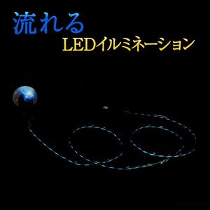 Б 【送料無料】 流れる LED ライト イルミネーション USB シガーソケット 充電器 12V/24V対応 車内装飾 シガーライター ソケット GALAXY