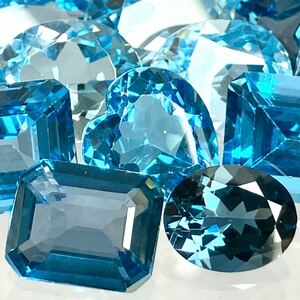 ★天然ブルートパースおまとめ200ct★m 約40g ルース 裸石 宝石 ジュエリー jewelry ブルートパーズ topaz トパーズ ①