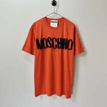 MOSCHINO モスキーノ Sサイズ チャックロゴ Tシャツ 半袖 オレンジ_画像1
