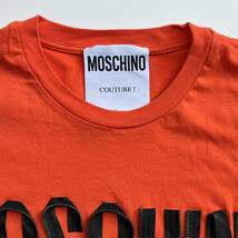 MOSCHINO モスキーノ Sサイズ チャックロゴ Tシャツ 半袖 オレンジ_画像3