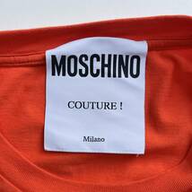 MOSCHINO モスキーノ Sサイズ チャックロゴ Tシャツ 半袖 オレンジ_画像6