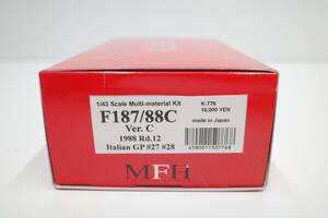 PJ57A◆現状 MFH 1/43 K-776 フェラーリ Ferrari F187/88C Ver. C 1988 Rd.2 ItalianGP #27/28 Multi-material kit モデルファクトリーヒロ