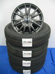 ブリヂストン 夏 タイヤ セイバーリング SL101 185/70R14 185/70-14 ＆ アルミホイール セット 新品 4本 ノート 【インボイス領収書OK】