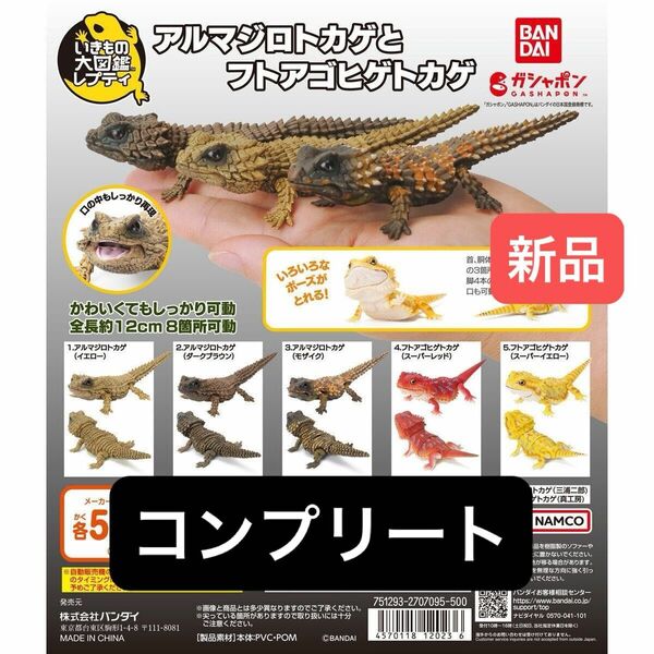 【新品コンプリート】　アルマジロトカゲとフトアゴヒゲトカゲ　いきもの大図鑑レプティ　バンダイ　生き物　昆虫　フィギュア　ガチャ