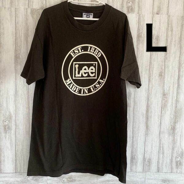 【USA製】Lee リー ロゴ Tシャツ ブラック L 半袖 半袖Tシャツ