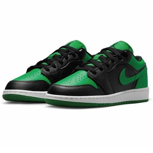 ☆NIKE AIR JORDAN 1 LOW GS 黒/緑 25.0cm ナイキ エア ジョーダン 1 ロウ グレードスクール 553560-065