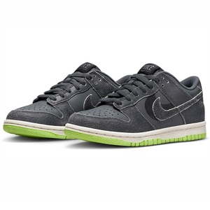 ☆NIKE DUNK LOW SE GS HALLOWEEN 濃灰/黄緑 24.5cm ナイキ ダンク ロー SE グレードスクール ハロウィン DQ6215-001