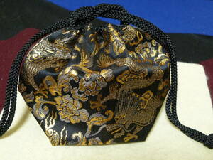  piece sack festival *.. person shogi piece sack *.. work west . high class gold .[ gold thread black dragon * Gold VERSION ]( futoshi cord )