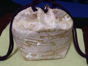  piece sack festival new work & new color *.. person shogi piece sack *.. work high class gold .[2024 gold thread Sakura flower blow snow * woman . recommendation ]( futoshi cord )