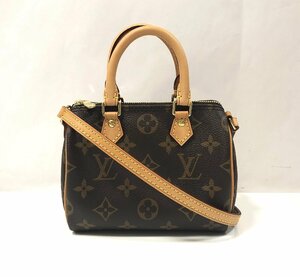 ★LOUIS VUITTON ルイヴィトン ナノスピーディ M61252 モノグラム ショルダーバッグ ミニバッグ 中古★002935