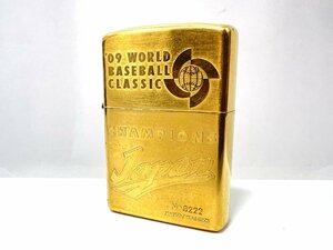 ★ZIPPO ジッポ オイルライター 2009 WBC優勝記念 ワールドベースボールクラシック CHAMPIONS 着火未確認 ダメージ多 ジャンク品★003525