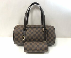 ★LOUIS VUITTON ルイヴィトン ダミエ パピヨン30 ポーチ付き N51303 ハンドバッグ レディース ブラウン系 中古 ★004008