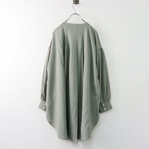 大きいサイズ AS KNOW AS olaca アズノゥアズ オオラカ こだわりの着心地BL ギャザーブラウス 15/グレー系 シャツ【2400013879033】_画像2