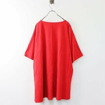 大きいサイズ AS KNOW AS olaca アズノゥアズ オオラカ ワイドシルエット 半袖Tシャツ /レッド 赤 チュニック【2400013878975】_画像2