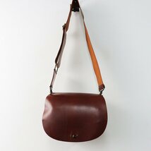 2018AW エバゴス ebagos ホースレザーショルダーバッグ/ブラウン 馬革 フラップ 鞄【2400013876902】_画像1