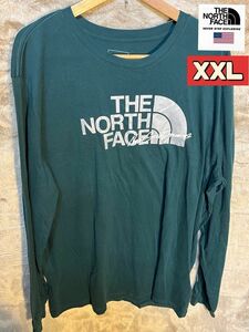 【日本未発売】新品 THE NORTH FACE ザノースフェイス 長袖Tシャツ ロンT グリーン系 XXLサイズ