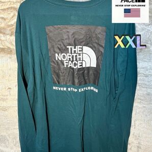 【日本未発売】THE NORTH FACE ザノースフェイス 長袖Tシャツ ロンT グリーン系　XXLサイズ