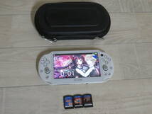 SONY PlayStation VITA PCH-2000 PS Vita本体 ホワイト + ソフト×3本付き _画像1