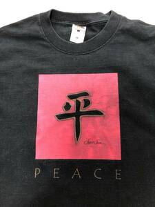 激レア 00s 平和 peace メッセージ Tシャツ L )検 アート ゴッホ モネ ダリ アニメ キャラ 映画 企業 vintage ヴィンテージ フラクタル