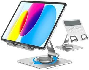 EPN tablet stand desk 360 times rotation folding aluminium iPad stand .. less -step height angle adjustment slip prevention attaching lengthway 
