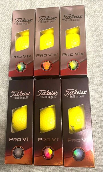 【新品6スリーブ】タイトリスト PRO V1/V1x イエロー