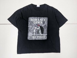 16．ワンピース 大きいサイズ ROMANCE DAWN シャンクス ルフィ プリント Tシャツ アニメT コミックT ONEPIECE メンズ4L 黒白赤x504