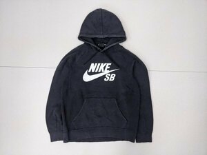 12．NIKE SB ブラックフェード デカロゴ プリント スウェット パーカー プルオーバー フーディー ナイキ Y2K ストリート メンズM 黒 y410