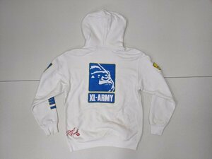 12.XLARGE XLarge XL-ARMYte Caro go print sweat Parker pull over fender -ti-Y2K men's L white blue yellow y603