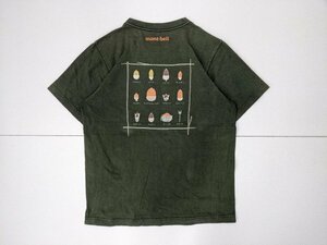 9．モンベル デカロゴ プリント どんぐり 半袖 Tシャツ アウトドア montbell メンズXS 緑系茶x510