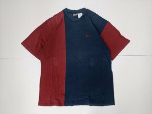 4.NIKE 90sfe-do цвет цвет блок do King большой Silhouette короткий рукав футболка Vintage Nike мужской L красный серия синий x603