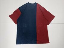 4．NIKE 90s フェードカラー カラーブロック ドッキング ビッグシルエット 半袖 Tシャツ ヴィンテージ ナイキ メンズL 赤系青x603_画像2