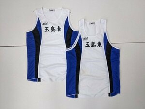 3．ニシスポーツ 陸上ユニフォーム 2点 セット ランニング シャツ スポーツウェア Nishi メンズL 白青黒 x602