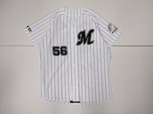 21. super rare actual use . tree ..02 year made 56 number Chiba Lotte Marines Baseball shirt uniform baseball men's L corresponding white black x609