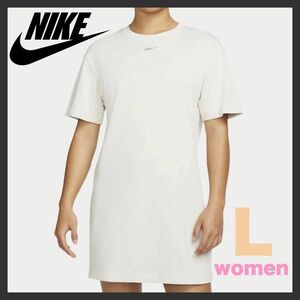 NIKE ウィメンズ ミニワンピース チュニック 半袖 オフホワイト Lサイズ