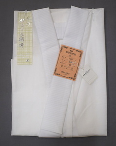 A45-17　即決 新古品 ポリ麻 夏物 紋紗 長襦袢 白 花 Mサイズ 