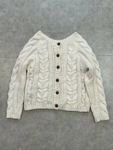  button . lovely! Samansa Mos2 SM2 cardigan white knitted outer garment sa man sa Moss Moss *... ok * Sagawa 80 size 